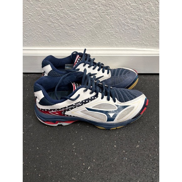 Mizuno Shoes - Mizuno Wave Lightning Z3 Women's Volleyball Shoes Red White Blue Stars Size 8